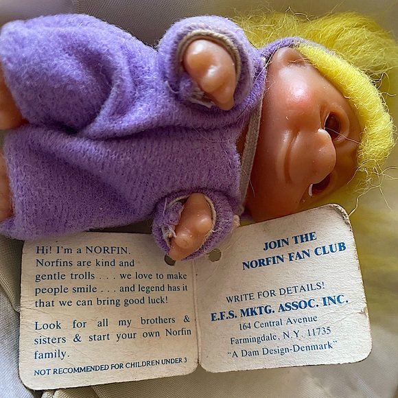 Vintage DAM 1985 Thomas Norfin ‘Adopt a Norfin’ Easter Bunny Troll Doll with Tag - Picture 3 of 8